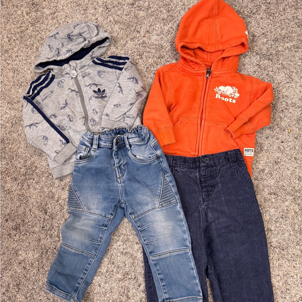 Adidas and Roots Kids Hoodie and Pants Set 6-12m